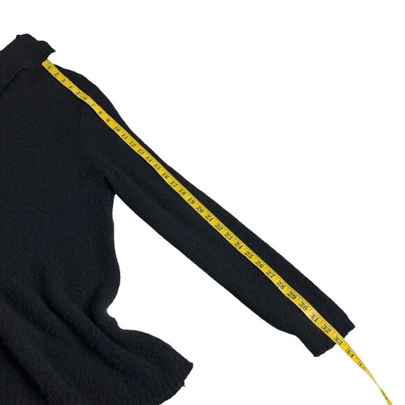 Chicos Sweater Womens 2 Large Black Wool Blend Turtleneck Chunky Plush Boucle - Picture 15 of 16